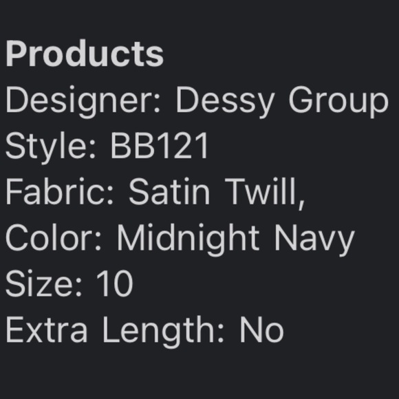 BELLA BRIDESMAID DRESS, Dessy Group, Midnight Navy, Size 10 - Picture 4 of 4